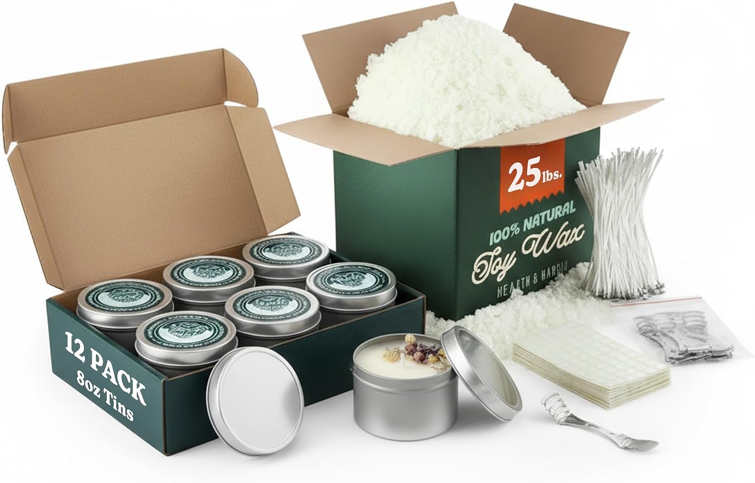 Candle Making Supplies Jars - 25 libras. Cera de soja para