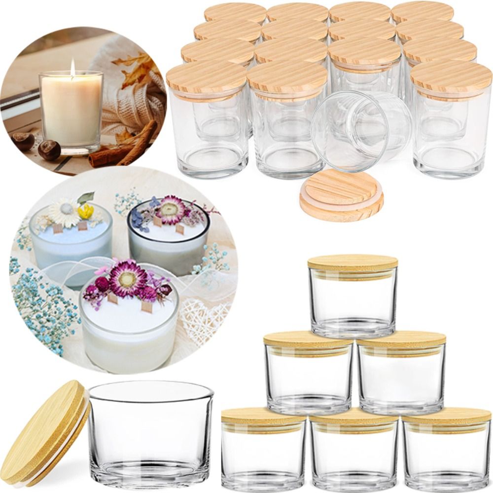 Frascos de vela de vidrio tran - Candle Making Supplies Jars reseña y precio