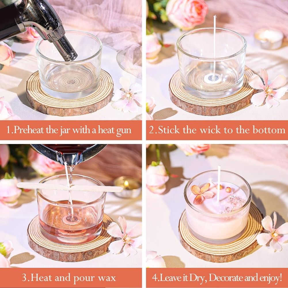 Frascos de vela de vidrio tran - Candle Making Supplies Jars reseña y precio