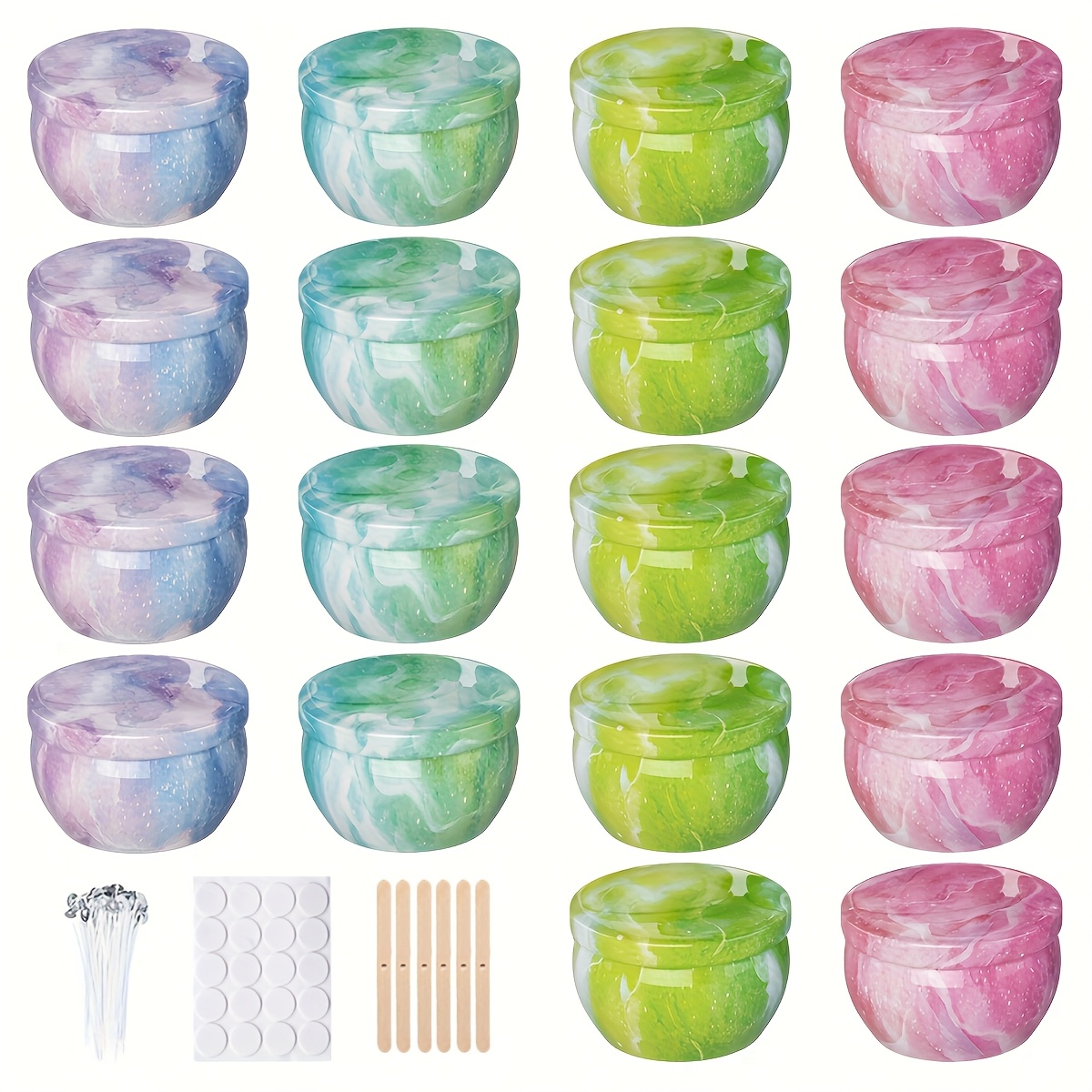 Frascos de metal vacíos con di - Candle Making Supplies Jars reseña y precio